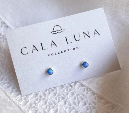 Blue Opalite Stud Earrings